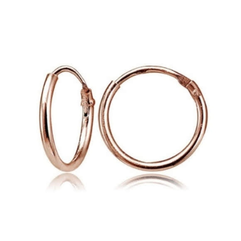 Rose Gold Flashed Sterling Silver Small Earrings - Picture 5 of 8